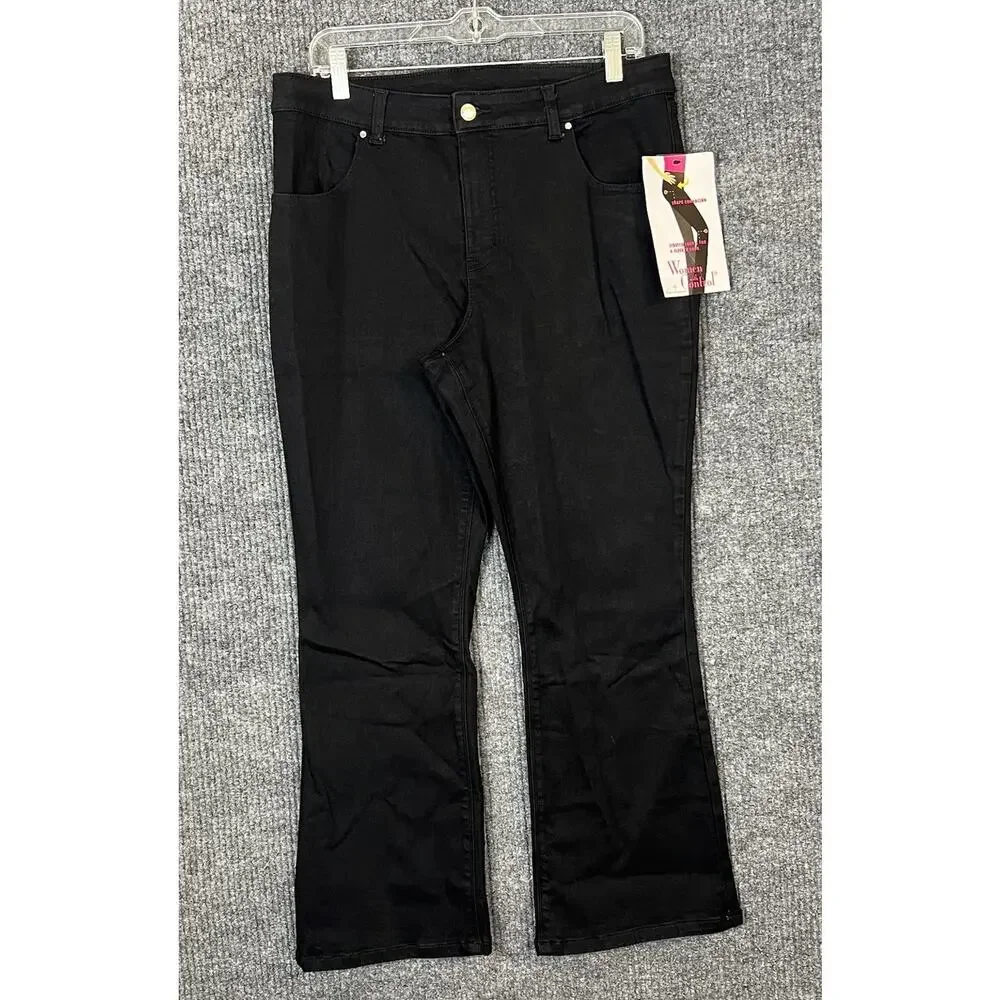 Women with Control Contour Curves Petite Black Wash Jeans Womens Size 12P Denim